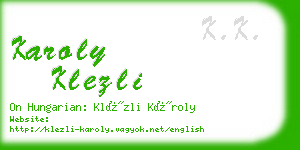 karoly klezli business card